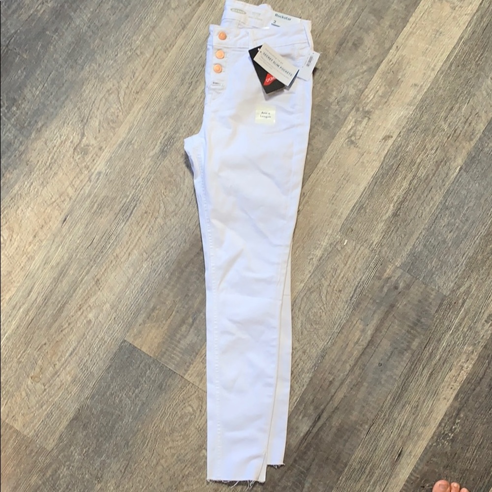 NWT Old Navy Button Front High Rise Rockstar Jeans
